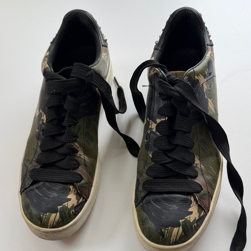 Coach Camouflage Print Low-Top Sneakers - Black & Green